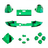 eXtremeRate Chrome Green Replacement Buttons for Xbox Series S & Xbox Series X Controller, LB RB LT RT Bumpers Triggers D-pad ABXY Start Back Sync Share Keys for Xbox Series X/S Controller  - JX3206