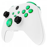 eXtremeRate Chrome Green Replacement Buttons for Xbox Series S & Xbox Series X Controller, LB RB LT RT Bumpers Triggers D-pad ABXY Start Back Sync Share Keys for Xbox Series X/S Controller  - JX3206