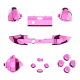 eXtremeRate Chrome Pink Replacement Buttons for Xbox Series S & Xbox Series X Controller, LB RB LT RT Bumpers Triggers D-pad ABXY Start Back Sync Share Keys for Xbox Series X/S Controller  - JX3207