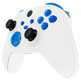 eXtremeRate Transparent Blue Replacement Buttons for Xbox Series S & Xbox Series X Controller, LB RB LT RT Bumpers Triggers D-pad ABXY Start Back Sync Share Keys for Xbox Series X/S Controller  - JX3304