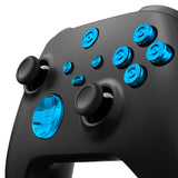 eXtremeRate 9 in 1 Custom Blue Metal Buttons for Xbox Series X/S Controller, Replacement Aluminum Alloy Dpad Start Back Share Button, Home ABXY Bullet Buttons for Xbox Core Controller - JX3D004