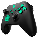 eXtremeRate 9 in 1 Custom Green Metal Buttons for Xbox Series X/S Controller, Replacement Aluminum Alloy Dpad Start Back Share Button, Home ABXY Bullet Buttons for Xbox Core Controller - JX3D006