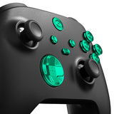 eXtremeRate 9 in 1 Custom Green Metal Buttons for Xbox Series X/S Controller, Replacement Aluminum Alloy Dpad Start Back Share Button, Home ABXY Bullet Buttons for Xbox Core Controller - JX3D006