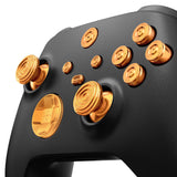 eXtremeRate 11 in 1 Custom Gold Metal Buttons for Xbox Series X/S Controller, Aluminum Alloy Dpad Start Back Share Button, Replacement Thumbsticks, Home ABXY Bullet Buttons for Xbox Core Controller - JX3E001