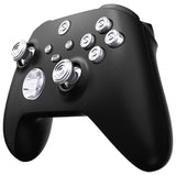 eXtremeRate 11 in 1 Custom Silver Metal Buttons for Xbox Series X/S Controller, Aluminum Alloy Dpad Start Back Share Button, Replacement Thumbsticks, Home ABXY Bullet Buttons for Xbox Core Controller - JX3E002