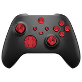 eXtremeRate 11 in 1 Custom Red Metal Buttons for Xbox Series X/S Controller, Aluminum Alloy Dpad Start Back Share Button, Replacement Thumbsticks, Home ABXY Bullet Buttons for Xbox Core Controller - JX3E003