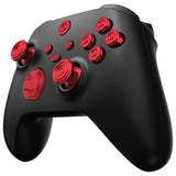 eXtremeRate 11 in 1 Custom Red Metal Buttons for Xbox Series X/S Controller, Aluminum Alloy Dpad Start Back Share Button, Replacement Thumbsticks, Home ABXY Bullet Buttons for Xbox Core Controller - JX3E003