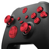 eXtremeRate 11 in 1 Custom Red Metal Buttons for Xbox Series X/S Controller, Aluminum Alloy Dpad Start Back Share Button, Replacement Thumbsticks, Home ABXY Bullet Buttons for Xbox Core Controller - JX3E003