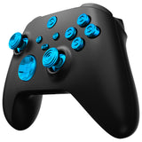 eXtremeRate 11 in 1 Custom Blue Metal Buttons for Xbox Series X/S Controller, Aluminum Alloy Dpad Start Back Share Button, Replacement Thumbsticks, Home ABXY Bullet Buttons for Xbox Core Controller - JX3E004