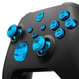 eXtremeRate 11 in 1 Custom Blue Metal Buttons for Xbox Series X/S Controller, Aluminum Alloy Dpad Start Back Share Button, Replacement Thumbsticks, Home ABXY Bullet Buttons for Xbox Core Controller - JX3E004