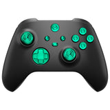 eXtremeRate 11 in 1 Custom Green Metal Buttons for Xbox Series X/S Controller, Aluminum Alloy Dpad Start Back Share Button, Replacement Thumbsticks, Home ABXY Bullet Buttons for Xbox Core Controller - JX3E006