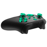 eXtremeRate 11 in 1 Custom Green Metal Buttons for Xbox Series X/S Controller, Aluminum Alloy Dpad Start Back Share Button, Replacement Thumbsticks, Home ABXY Bullet Buttons for Xbox Core Controller - JX3E006