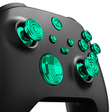 eXtremeRate 11 in 1 Custom Green Metal Buttons for Xbox Series X/S Controller, Aluminum Alloy Dpad Start Back Share Button, Replacement Thumbsticks, Home ABXY Bullet Buttons for Xbox Core Controller - JX3E006