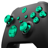 eXtremeRate 11 in 1 Custom Green Metal Buttons for Xbox Series X/S Controller, Aluminum Alloy Dpad Start Back Share Button, Replacement Thumbsticks, Home ABXY Bullet Buttons for Xbox Core Controller - JX3E006