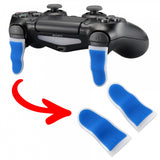 eXtremeRate 1 Pair Blue White Soft Touch L2 R2 Buttons Extention Trigger, Soft Touch Grip Extenders for PS4 Pro PS4 Slim JDM-001 JDM-011 JDM-040 JDM-050 JDM-055 Controller - JYP4S0023