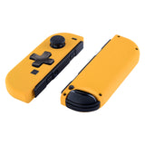 eXtremeRate Soft Touch Caution Yellow Joycon Handheld Controller Housing (D-Pad Version) with Full Set Buttons, DIY Replacement Shell Case for NS Switch JoyCon & OLED JoyCon - Console Shell NOT Included - JZP305