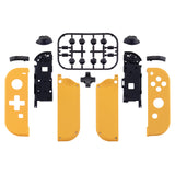 eXtremeRate Soft Touch Caution Yellow Joycon Handheld Controller Housing (D-Pad Version) with Full Set Buttons, DIY Replacement Shell Case for NS Switch JoyCon & OLED JoyCon - Console Shell NOT Included - JZP305