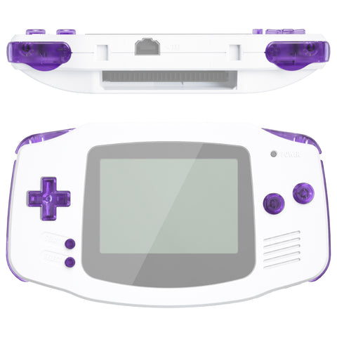 eXtremeRate Clear Atomic Purple GBA Replacement Full Set Buttons for Gameboy Advance - Handheld Game Console NOT Included - KAG4005