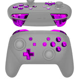 eXtremeRate DIY Replacement Full Set Buttons for Nintendo Switch Pro Controller - Chrome Purple - KRD405