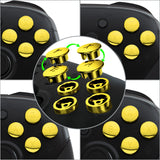 eXtremeRate Chrome Gold Interchangeable ABXY Buttons for Nintendo Switch Pro Controller, DIY Swappable Replacement ABXY for NS Pro Controller- Controller NOT Included - KRH608