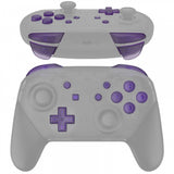 eXtremeRate DIY Replacement Full Set Buttons for Nintendo Switch Pro Controller - Transparent Atomic Purple - KRM513