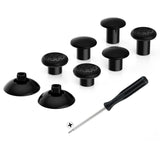 eXtremeRate Black Interchangeable Ergonomic Thumbsticks for Nintendo Switch Pro Controller with 3 Height Domed and Concave Grips Adjustable Joystick - KRM521