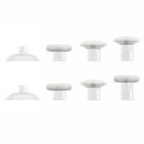 eXtremeRate Transparent Interchangeable Ergonomic Thumbsticks for Nintendo Switch Pro Controller with 3 Height Domed and Concave Grips Adjustable Joystick - KRM523