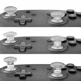 eXtremeRate Transparent Interchangeable Ergonomic Thumbsticks for Nintendo Switch Pro Controller with 3 Height Domed and Concave Grips Adjustable Joystick - KRM523