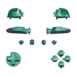 eXtremeRate DIY Replacement Full Set Buttons for Nintendo Switch Pro Controller - Green Purple Chameleon - KRP311