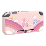 PlayVital Candy Rainbow Unicorn Custom Protective Case for NS Switch Lite, Soft TPU Slim Case Cover for NS Switch Lite - LTU6002