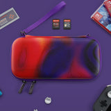 PlayVital Carrying Case for Nintendo Switch Lite, Portable Pouch Storage Handbag Travel Bag Protective Hard Case for Switch Console w/Thumb Grip Caps & 10 Game Card Slots - Purple Red Swirl - LTW004