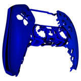 eXtremeRate Chrome Blue Glossy DIY Accessories Replacement Front Housing Shell Compatible with ps5 Controller, Custom Faceplate Compatible with ps5 Controller - Touchpad NOT Included - MPFD4004