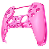 eXtremeRate Chrome Pink Glossy DIY Accessories Replacement Front Housing Shell Compatible with ps5 Controller, Custom Faceplate Compatible with ps5 Controller - Touchpad NOT Included - MPFD4007