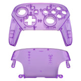 eXtremeRate Clear Atomic Puple Faceplate and Backplate for Nintendo Switch Pro Controller, DIY Replacement Shell Housing Case for Nintendo Switch Pro - Controller NOT Included - MRM505