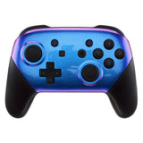 eXtremeRate Chameleon Glossy Faceplate and Backplate for NS Switch Pro Controller, Purple Blue DIY Replacement Shell Housing Case for NS Switch Pro - Controller NOT Included - MRP301