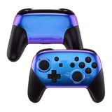 eXtremeRate Chameleon Glossy Faceplate and Backplate for NS Switch Pro Controller, Purple Blue DIY Replacement Shell Housing Case for NS Switch Pro - Controller NOT Included - MRP301