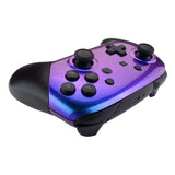 eXtremeRate Chameleon Glossy Faceplate and Backplate for NS Switch Pro Controller, Purple Blue DIY Replacement Shell Housing Case for NS Switch Pro - Controller NOT Included - MRP301