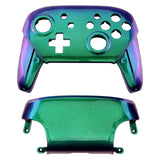 eXtremeRate Chameleon Glossy Faceplate and Backplate for Nintendo Switch Pro Controller, Green Purple DIY Replacement Shell Housing Case for Nintendo Switch Pro - Controller NOT Included - MRP311