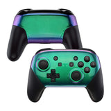 eXtremeRate Chameleon Glossy Faceplate and Backplate for Nintendo Switch Pro Controller, Green Purple DIY Replacement Shell Housing Case for Nintendo Switch Pro - Controller NOT Included - MRP311