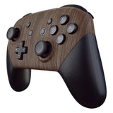 eXtremeRate Wood Grain Patterned Soft Touch Faceplate and Backplate Replacement Shell Housing Case for NS Switch Pro Controller- Controller NOT Included - MRS201