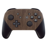 eXtremeRate Wood Grain Patterned Soft Touch Faceplate and Backplate Replacement Shell Housing Case for NS Switch Pro Controller- Controller NOT Included - MRS201