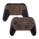 eXtremeRate Wood Grain Patterned Soft Touch Faceplate and Backplate Replacement Shell Housing Case for NS Switch Pro Controller- Controller NOT Included - MRS201