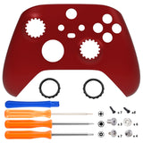 eXtremeRate FaceMag Scarlet Red Magnetic Replacement Front Housing Shell for Xbox Series X & S Controller, DIY Faceplate Cover with Accent Rings for Xbox Core Controller Model 1914 - Controller NOT Included - MX3P3001