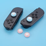 PlayVital Switch Joystick Caps, Switch Lite Thumbstick Caps, Silicone Analog Cover for Joycon of Switch OLED, Thumb Grip Rocker Caps for Nintendo Switch & Switch Lite - Cherry Blossoms & Heaven Blue - NJM1001