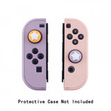 PlayVital Switch Joystick Caps, Switch Lite Thumbstick Caps, Silicone Analog Cover for Joycon of Switch OLED, Thumb Grip Rocker Caps for Nintendo Switch & Switch Lite - Caution Yellow & Dark Grayish - NJM1005