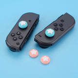 PlayVital Switch Joystick Caps, Switch Lite Thumbstick Caps, Silicone Analog Cover for Joycon of Switch OLED, Thumb Grip Rocker Caps for Nintendo Switch & Switch Lite - Mandys Pink & Bondi Blue - NJM1006