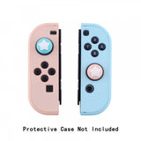 PlayVital Switch Joystick Caps, Switch Lite Thumbstick Caps, Silicone Analog Cover for Joycon of Switch OLED, Thumb Grip Rocker Caps for Nintendo Switch & Switch Lite - Mandys Pink & Bondi Blue - NJM1006