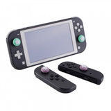 PlayVital Switch Joystick Caps, Switch Lite Thumbstick Caps, Silicone Analog Cover for Joycon of Switch OLED, Thumb Grip Rocker Caps for Nintendo Switch & Switch Lite - Dark Grayish Violet & Mint Green - NJM1007