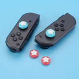 Star Design Cute Switch Thumb Grip Caps, Bondi Blue & Indian Red Joystick Caps for Nintendo Switch Lite, Silicone Analog Cover Thumb Stick Grips for for Joycon - NJM1010