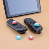 Star Design Cute Switch Thumb Grip Caps, Bondi Blue & Indian Red Joystick Caps for Nintendo Switch Lite, Silicone Analog Cover Thumb Stick Grips for for Joycon - NJM1010